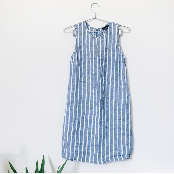 Willi Smith LINEN Striped Dress - Size 2 / Small - Picture 1 of 7